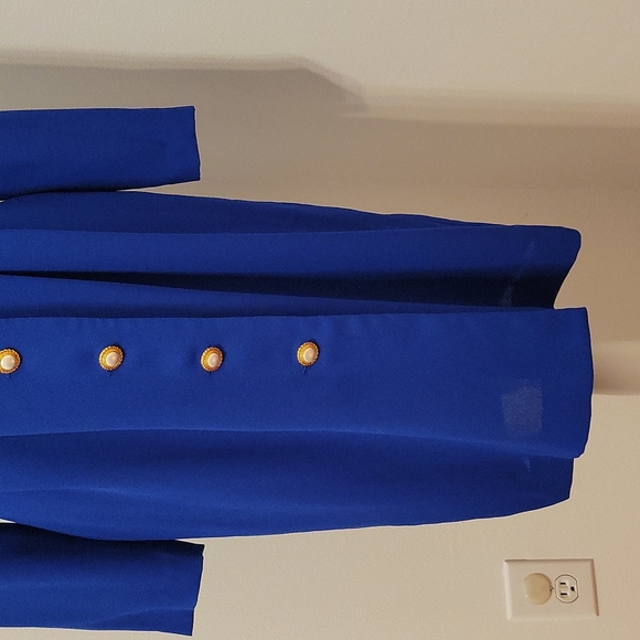 Chaus Dresses Vintage Royal Blue Button Down Chaus Dress In Size